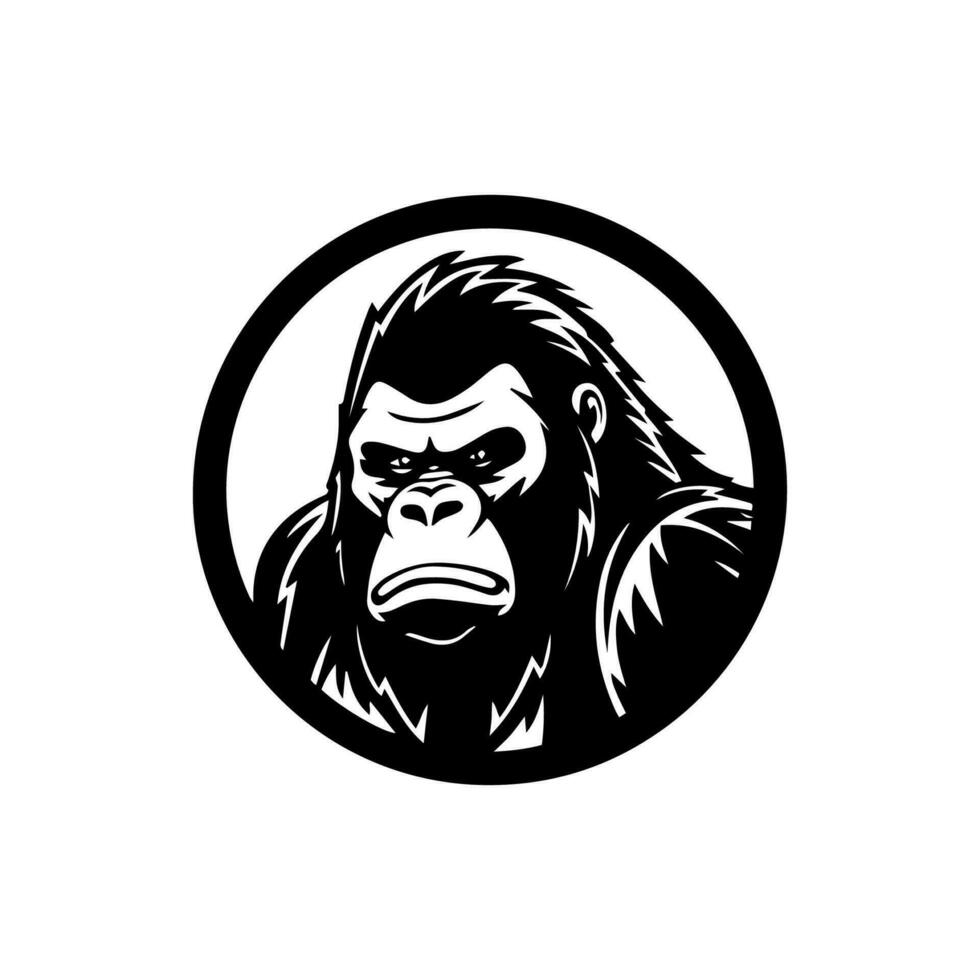 gorilla mano disegnato logo design illustrazione vettore