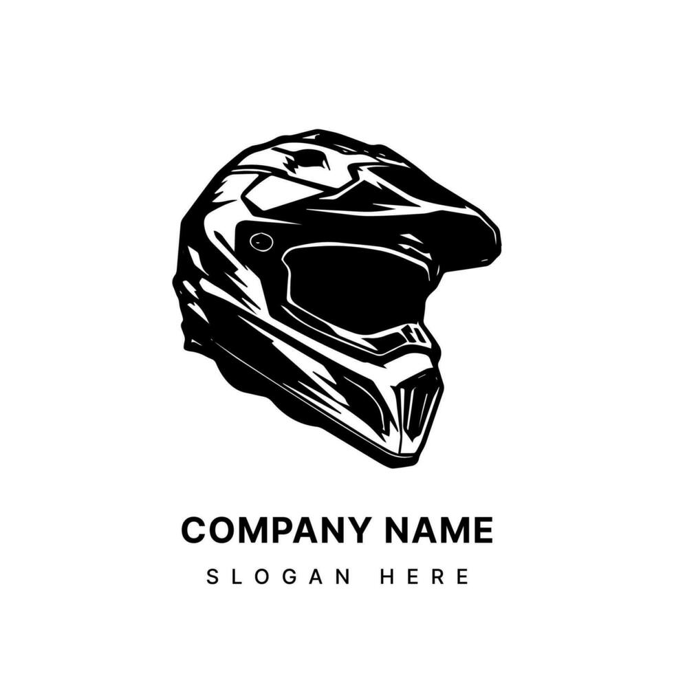 motocross casco motociclista logo design illustrazione vettore