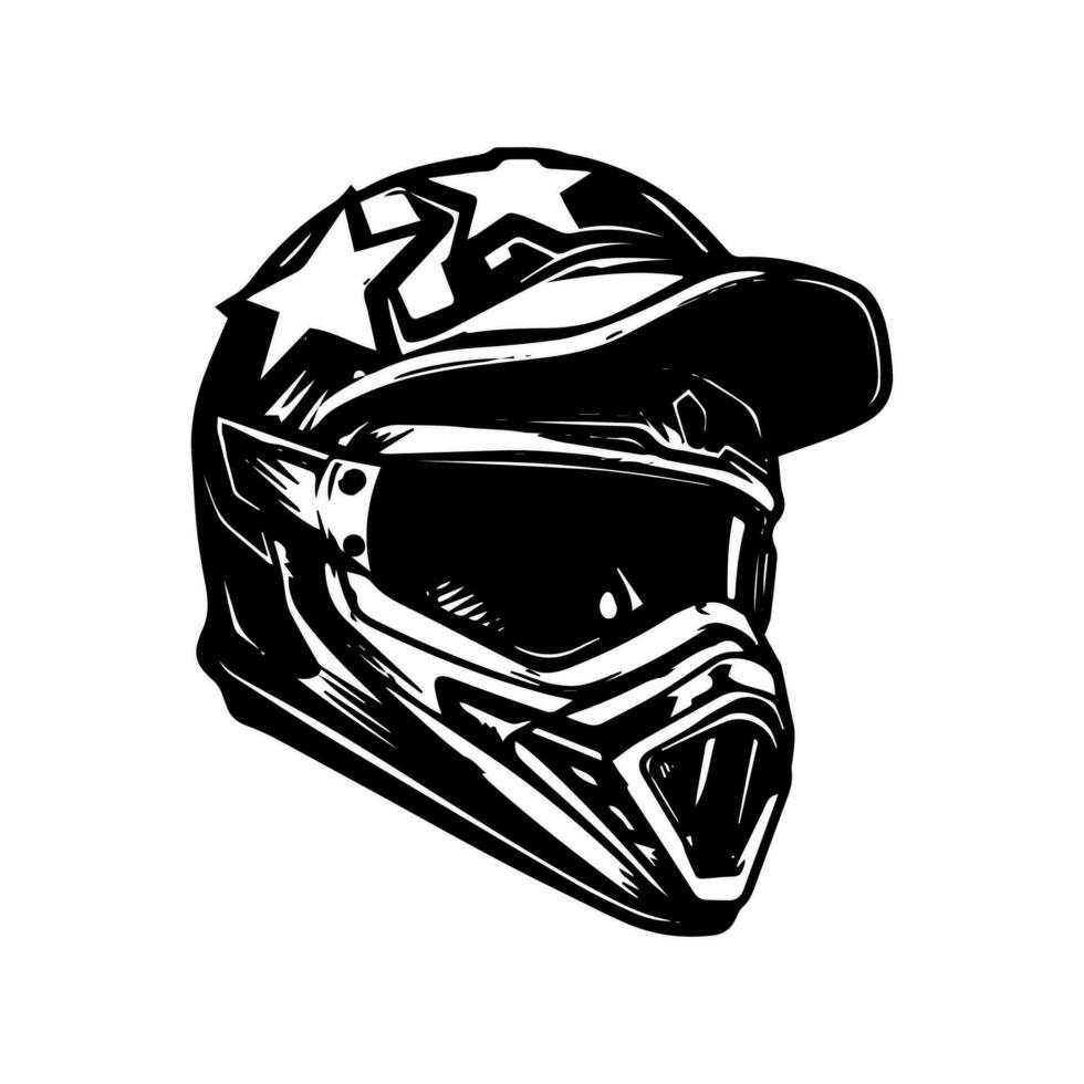 motocross casco motociclista logo design illustrazione vettore