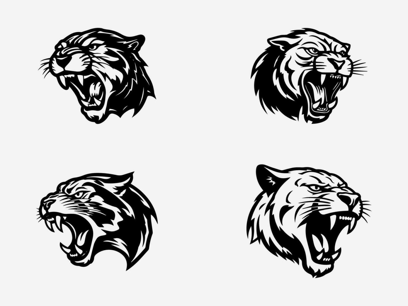 espressive mano disegnato logo design illustrazione con un' pantera, simboleggiante coraggio, fiducia, e determinazione vettore