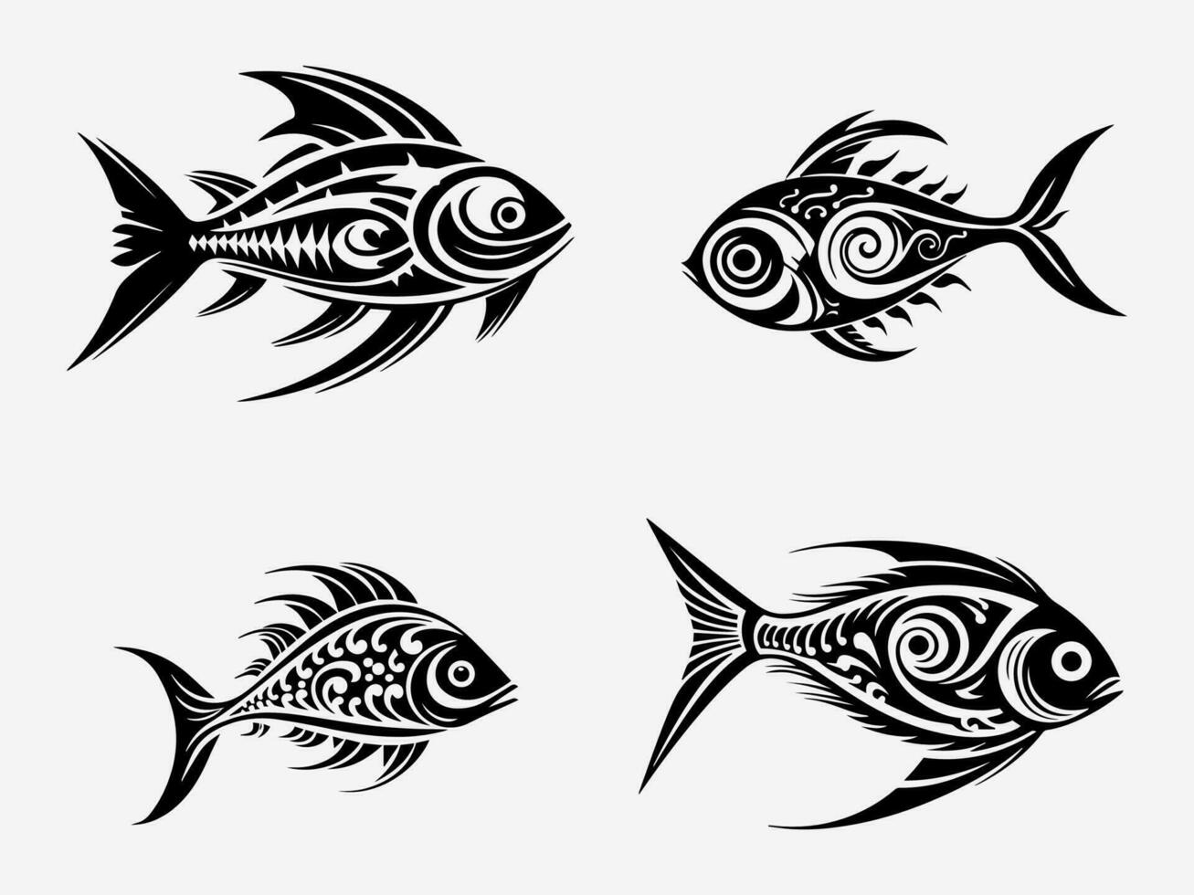 pesce tribale tatoo vettore