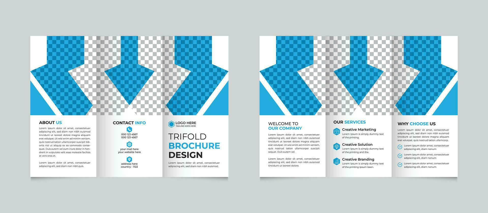 creativo moderno astratto attività commerciale trifold opuscolo design modello gratuito vettore