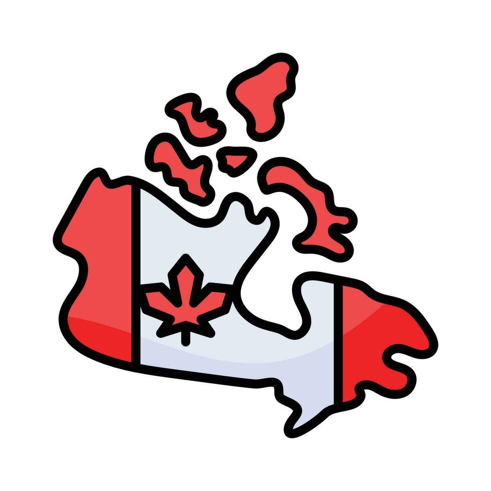un sorprendente vettore di canadese carta geografica nel moderno stile, pronto per uso icona