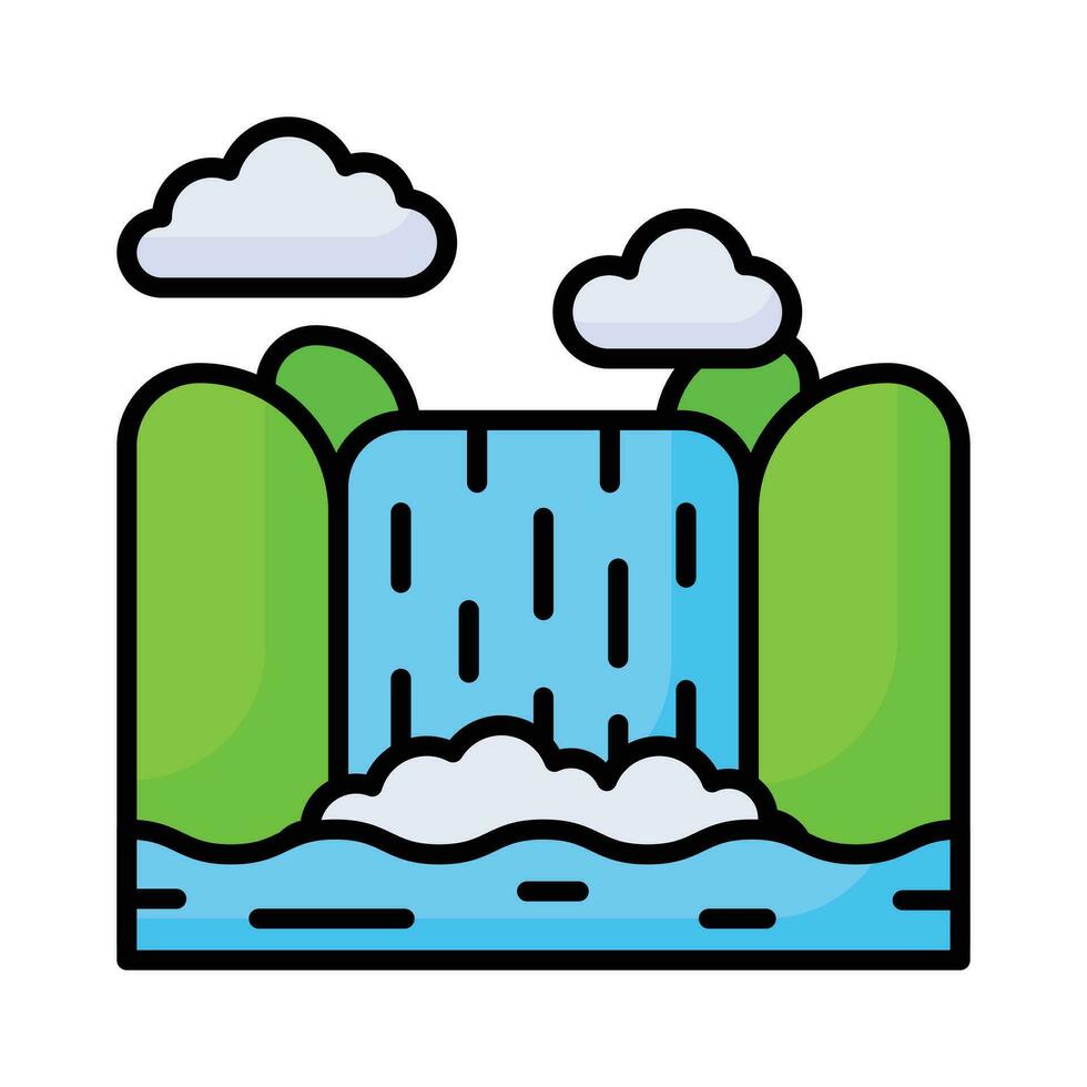un sorprendente icona di Niagara cascate nel moderno stile, facile per uso vettore