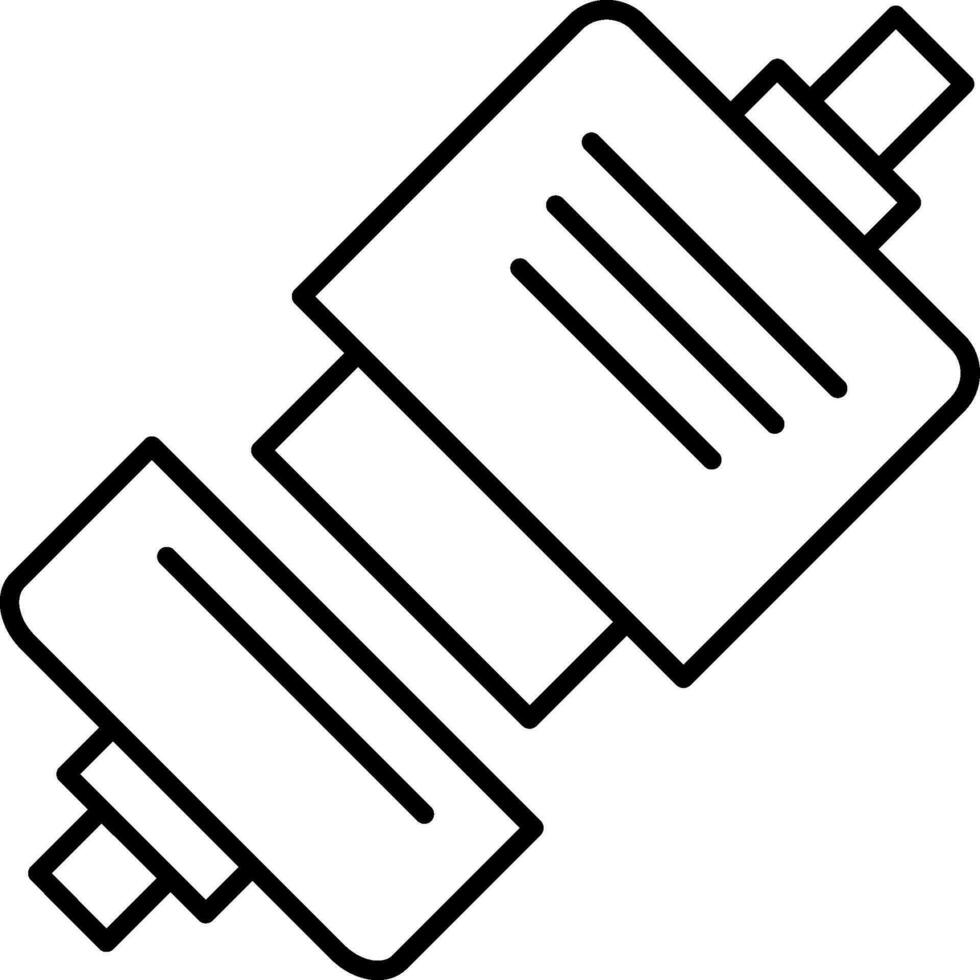 linea arte illustrazione di USB cavo con vga connettore icona. vettore