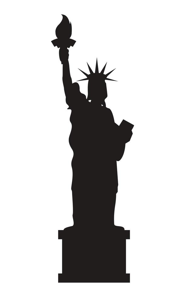 statua della libertà silhouette liberty vettore