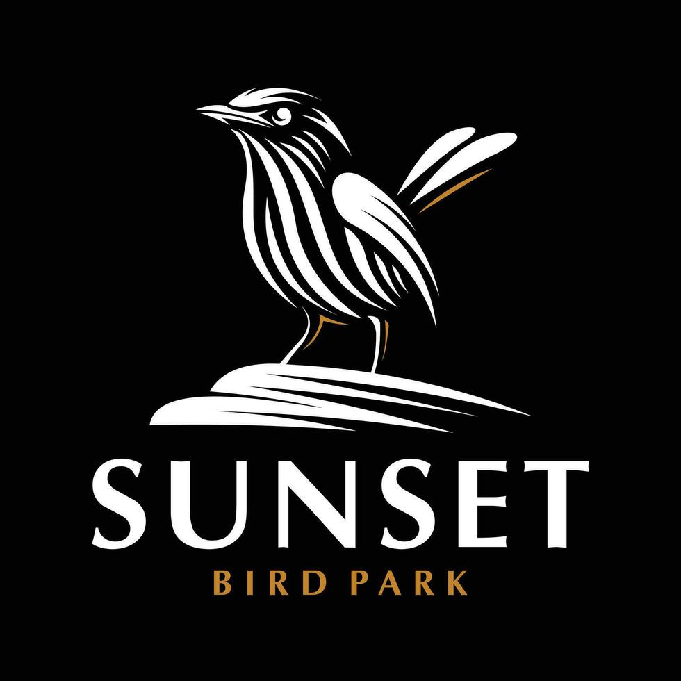 poco uccello silhouette logo - nero sfondo vettore design