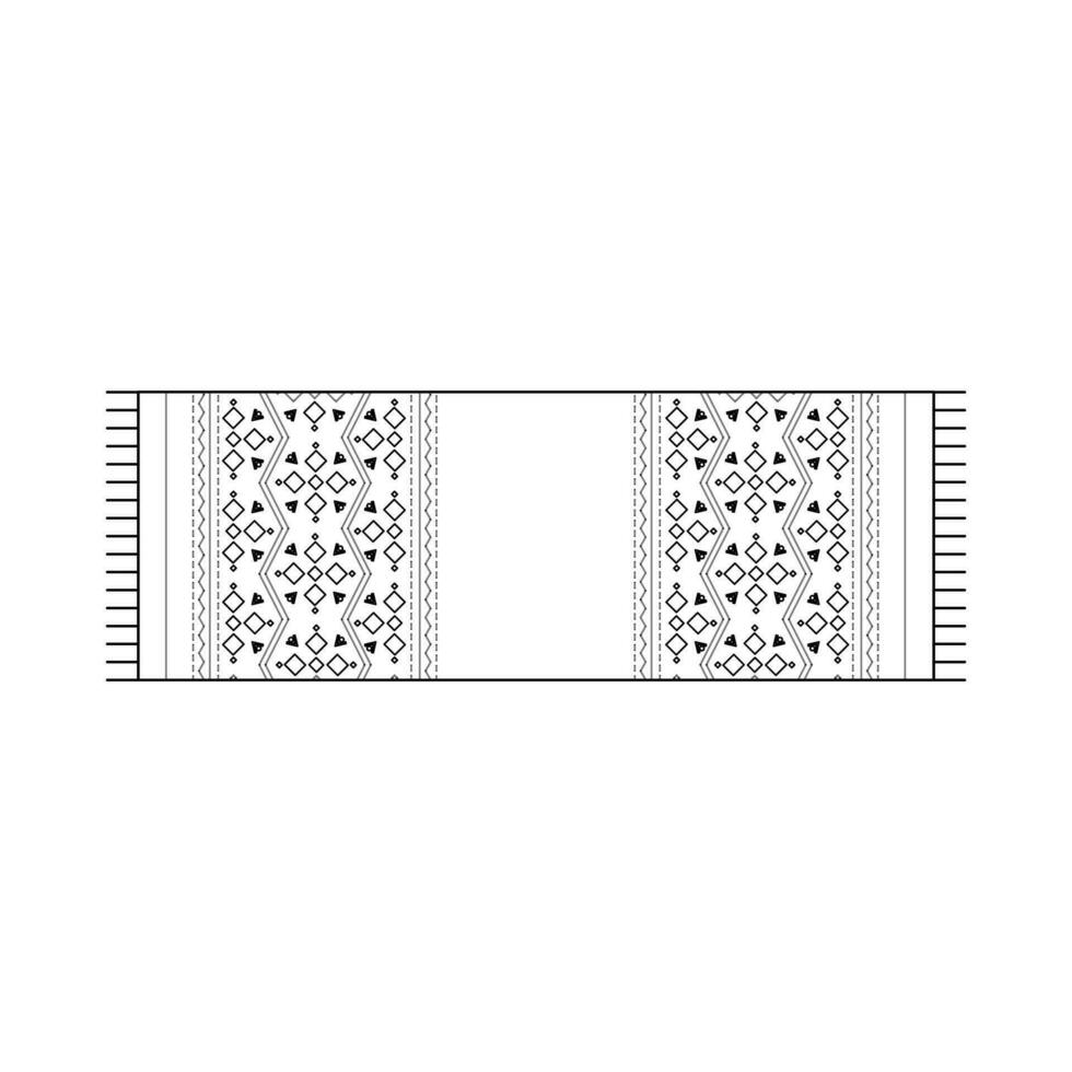 asciugamano con ricamo. ucraino simboli. linea arte. vettore