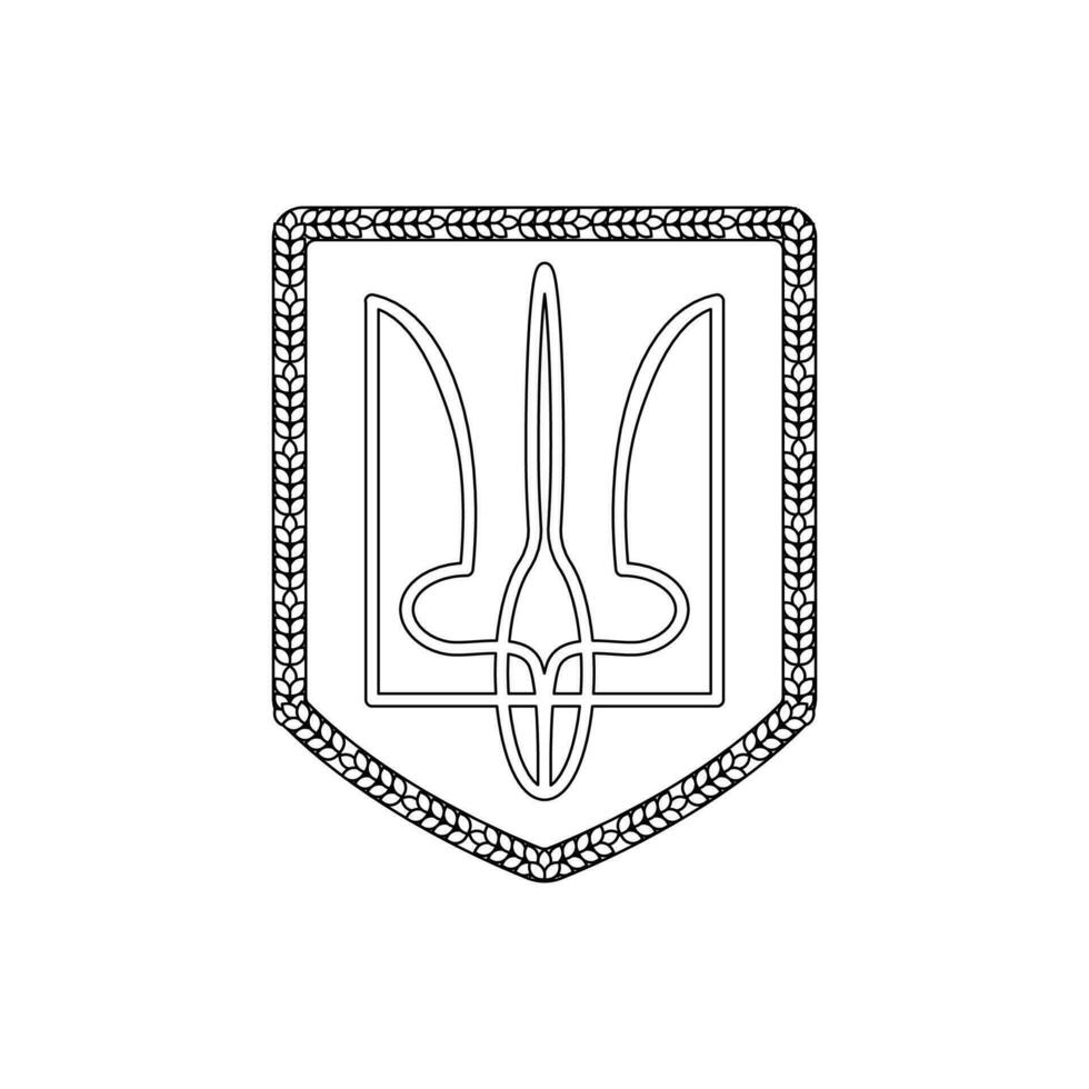 cappotto di braccia di Ucraina. ucraino simboli. linea arte. vettore