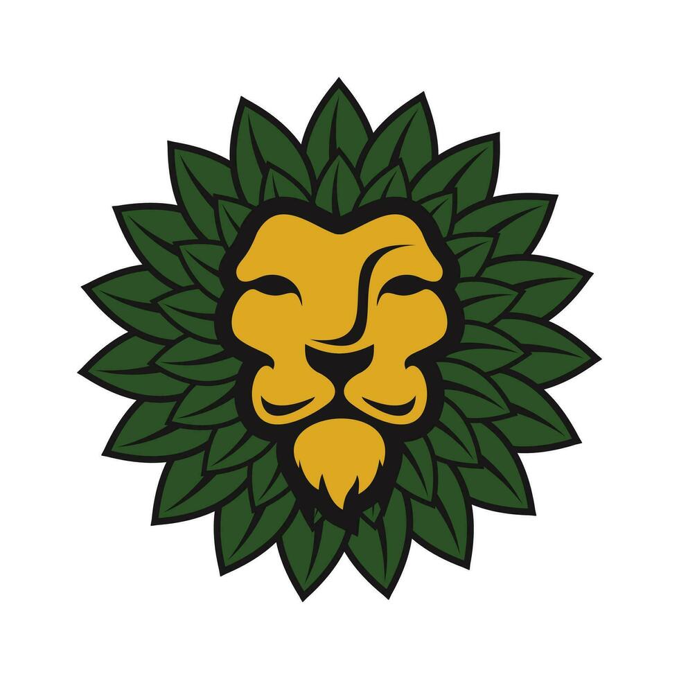 illustrazione vettoriale del logo del leone, disegno dell'emblema.