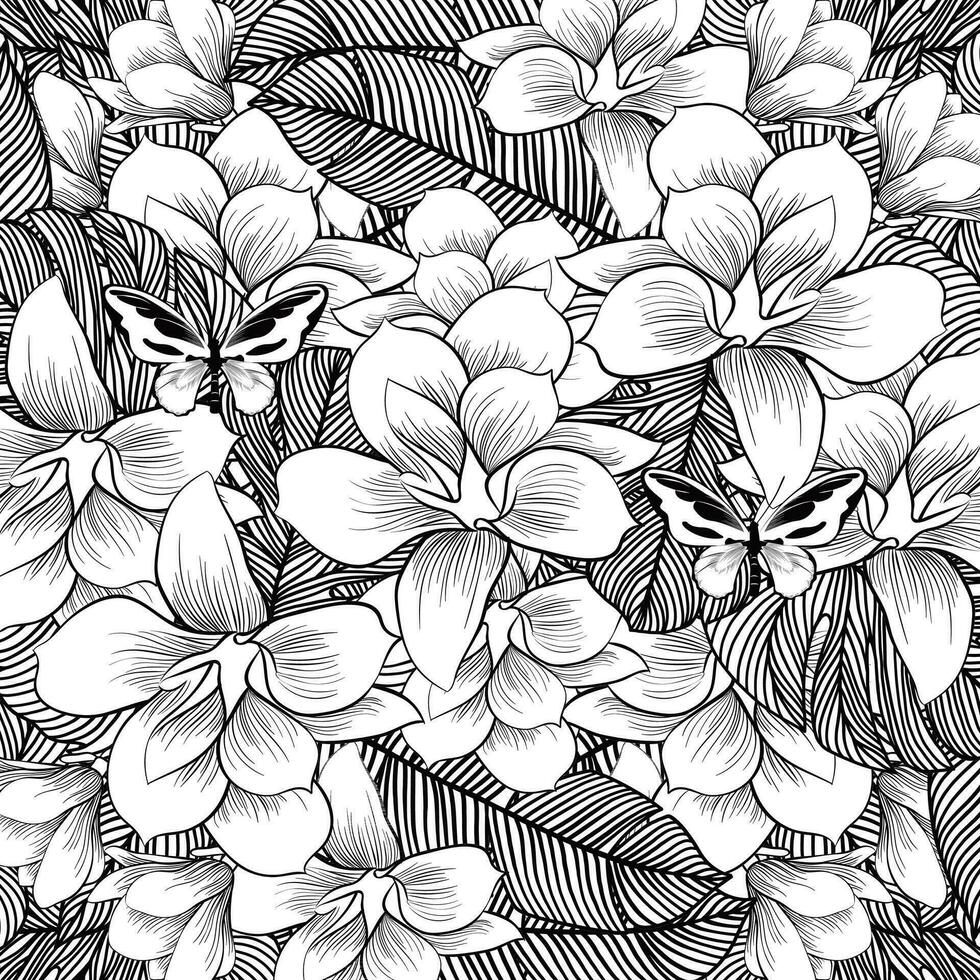 astratto mano disegnato floreale modello con giglio fiori. vettore illustrazione. elemento per design.