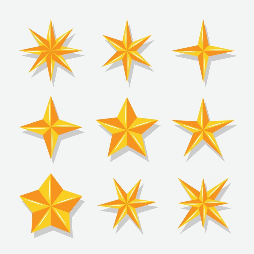 elemento stella con icona color oro vettore