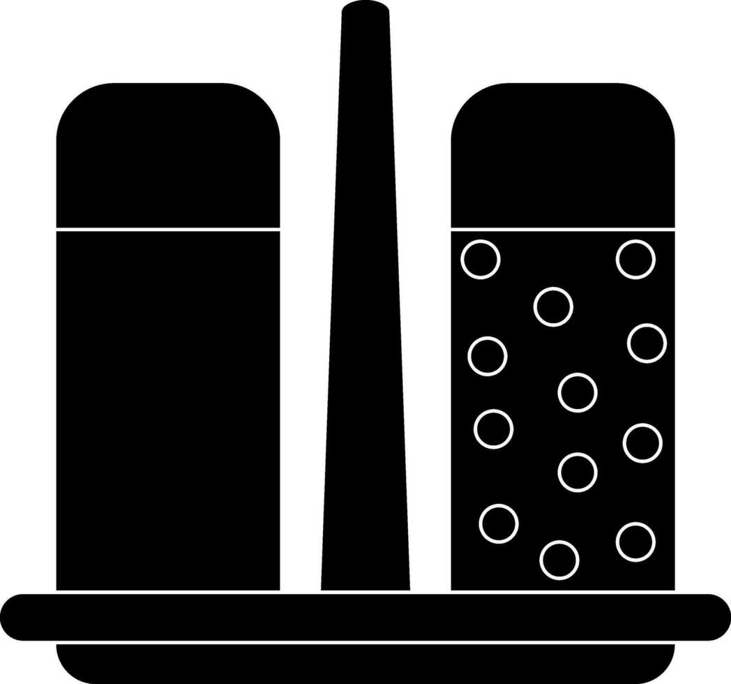 nero e bianca sale shaker impostare. glifo icona o simbolo. vettore
