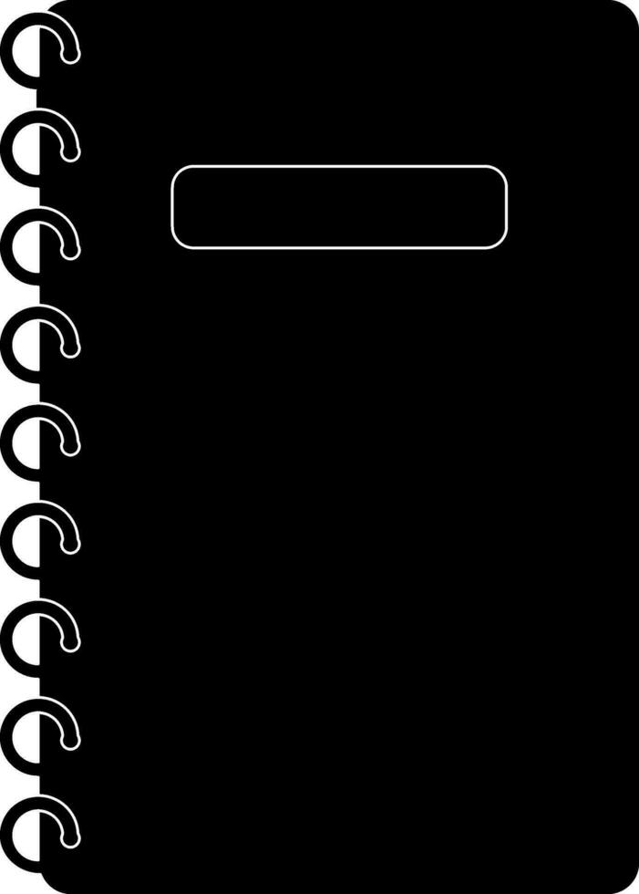 nero e bianca diario nel piatto stile. glifo icona o simbolo. vettore