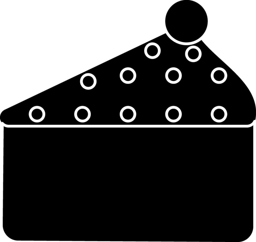 fragola decorato Pasticcino nel nero e bianca colore. glifo icona o simbolo. vettore