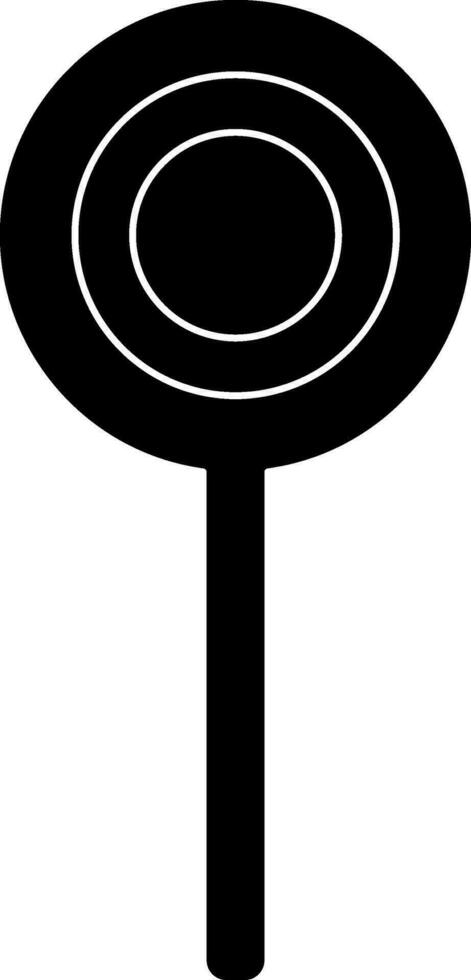 piatto stile nero e bianca lecca-lecca. glifo icona o simbolo. vettore