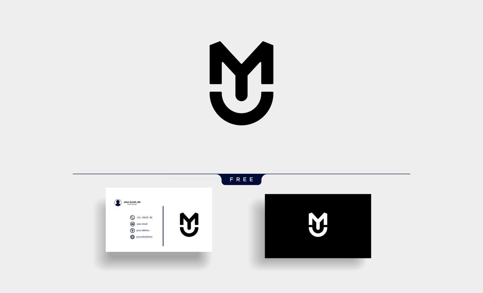 mu um lettera monogramma logo design illustrazione vettoriale