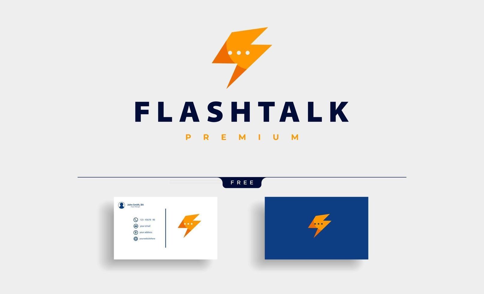 flash chat logo design illustrazione vettoriale flash