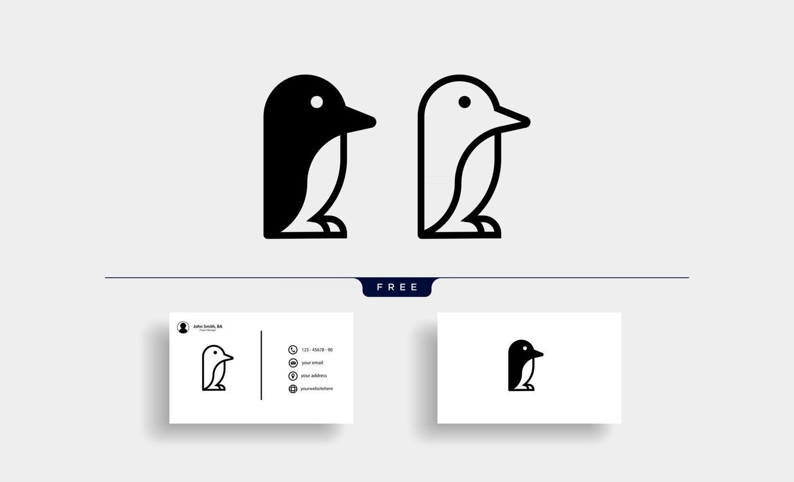 semplice pinguino clipart icona disegno vettoriale illustrazione