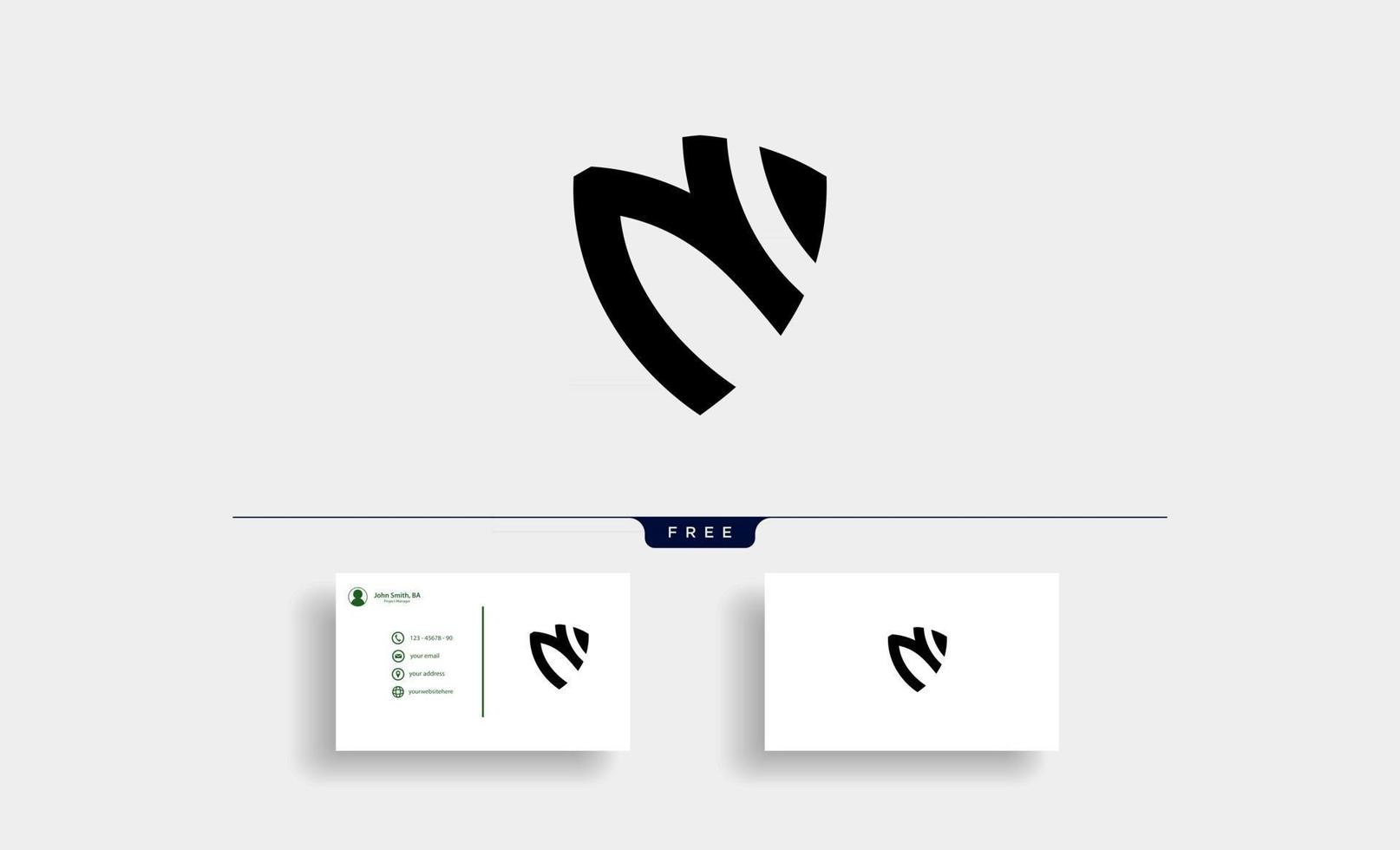 lettera n scudo monogramma logo vettoriale