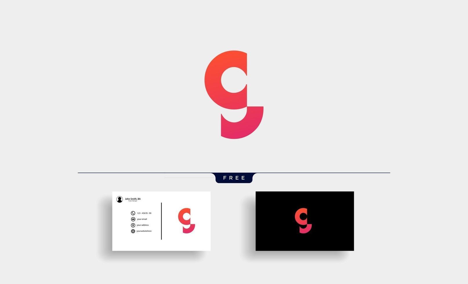 lettera cg gc logo design template vettoriale