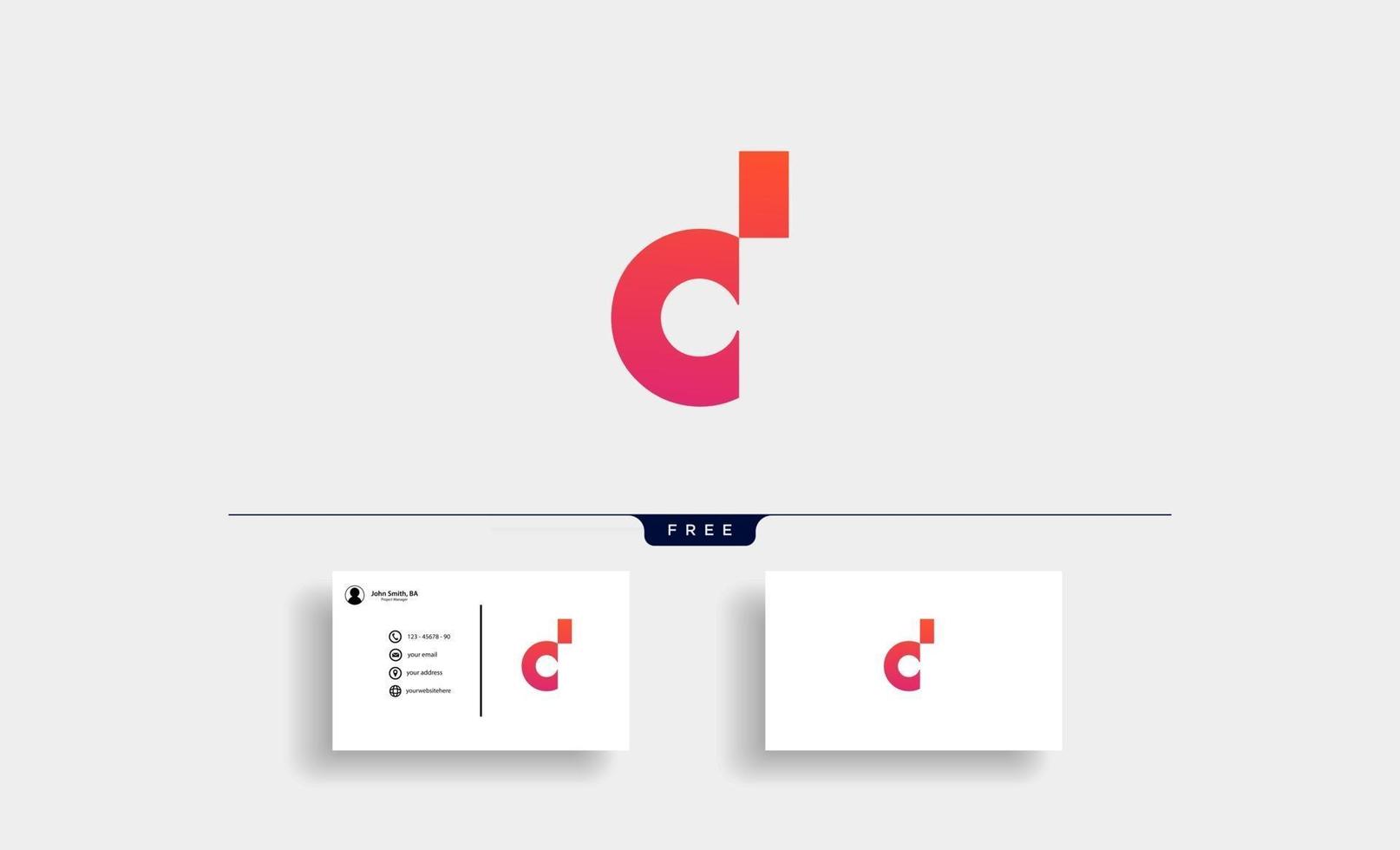 lettera cd dc logo design template vettoriale
