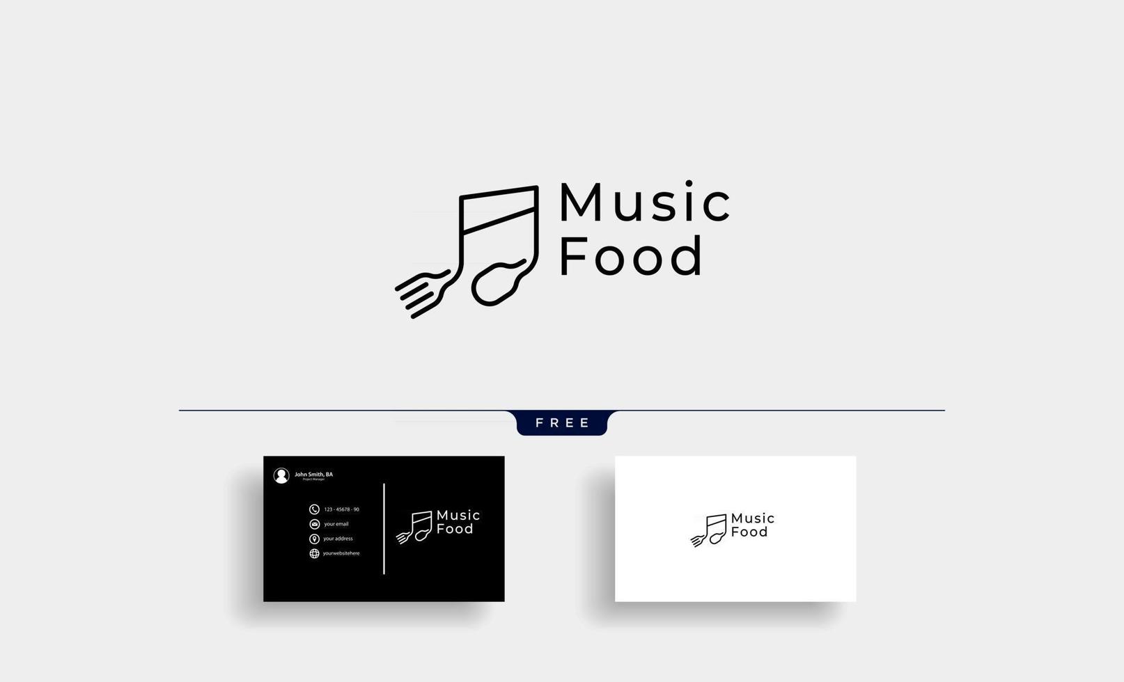 musica cibo semplice logo design illustrazione vettoriale