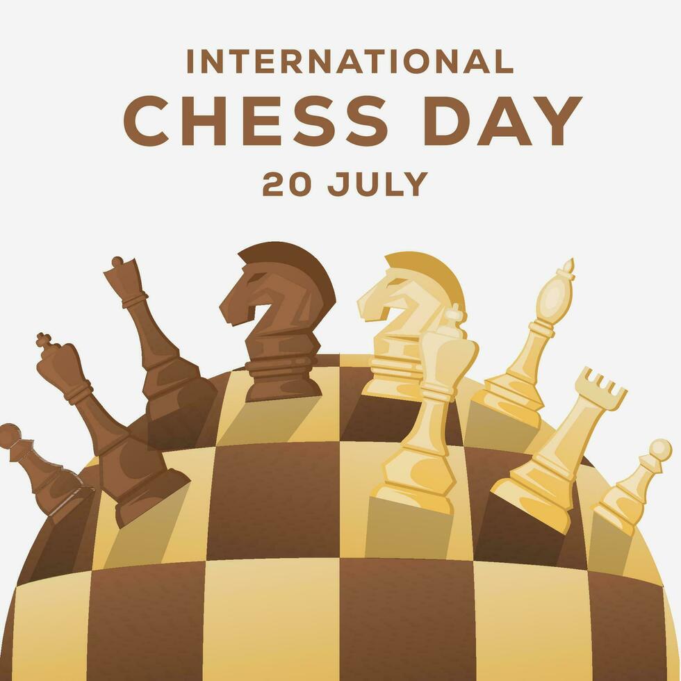 vettore internazionale scacchi giorno modello illustrazione