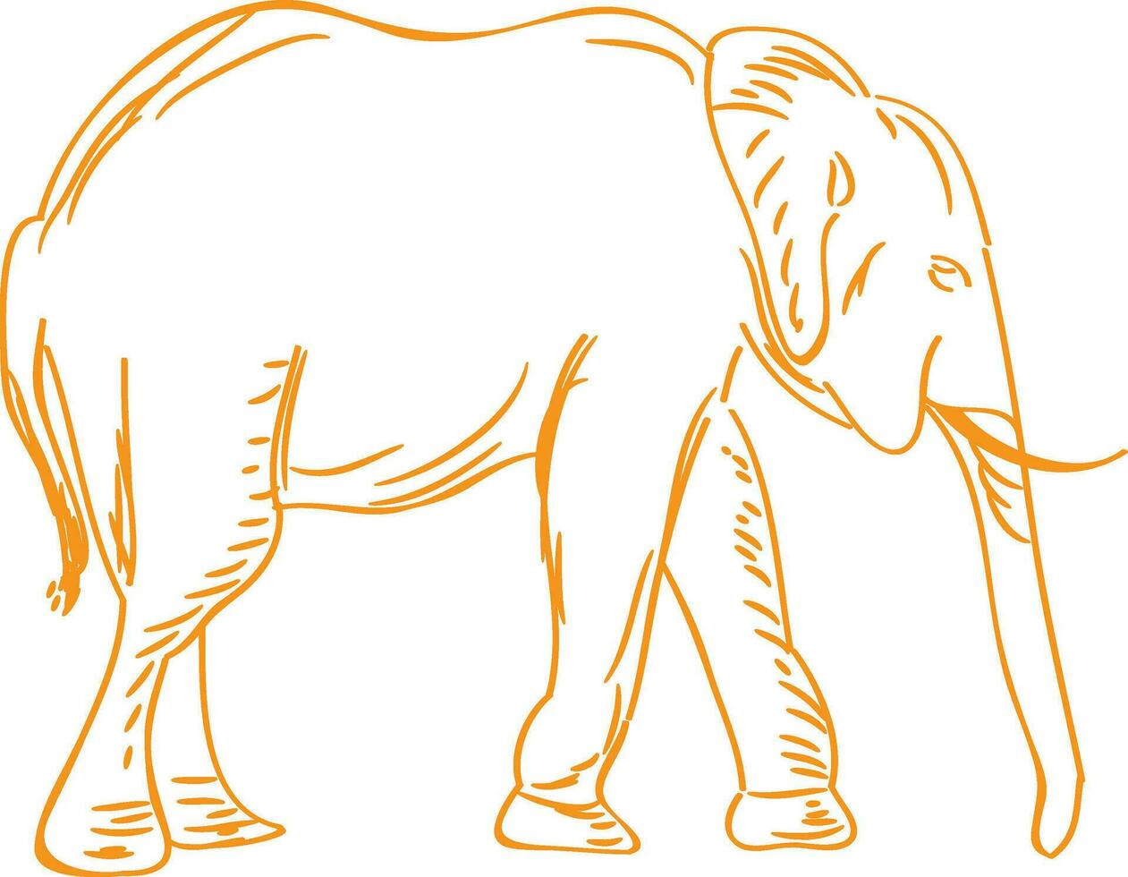 piatto linea arte illustrazione di un elefante. vettore