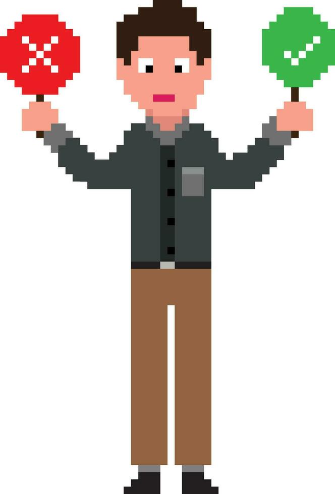pixel arte illustrazione di uomo. vettore