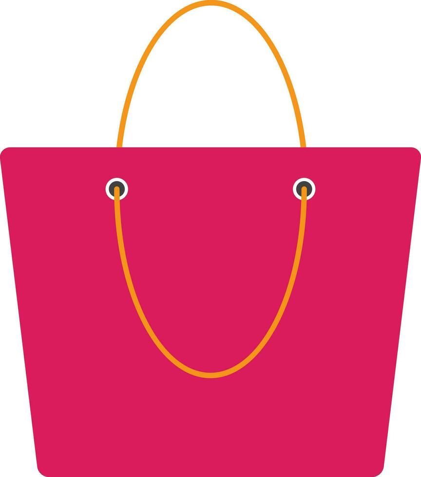 rosa shopping Borsa nel piatto stile. vettore