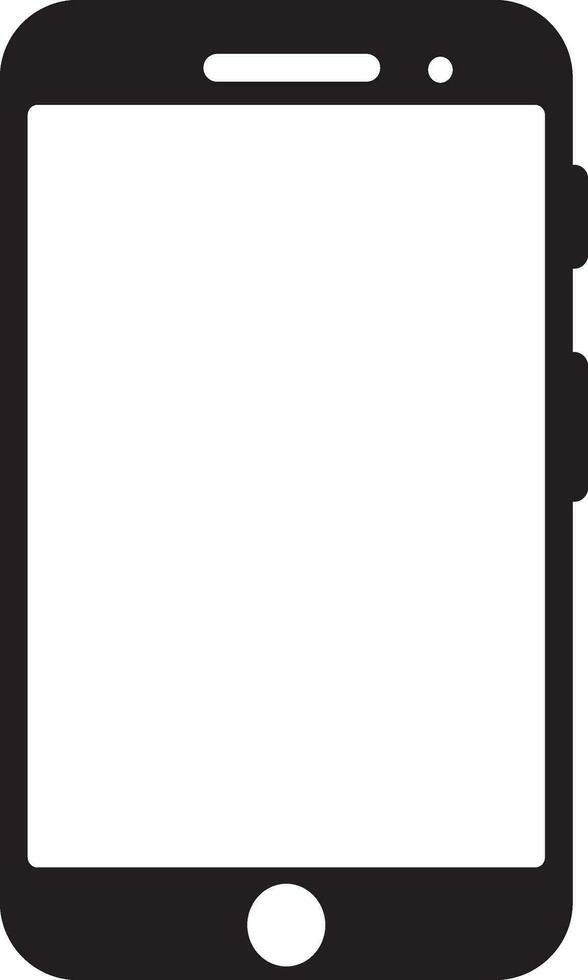 illustrazione di un' smartphone nel nero e bianca colore. glifo icona o simbolo. vettore