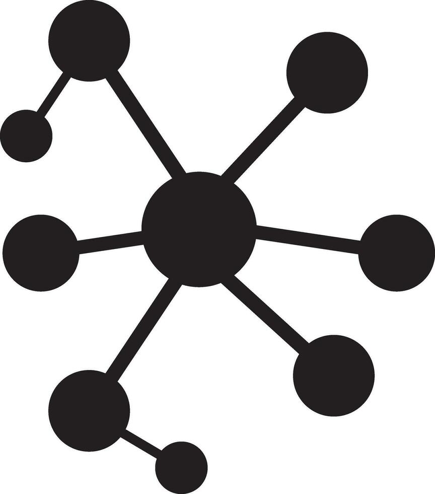 nero networking connessione su bianca sfondo. glifo icona o simbolo. vettore