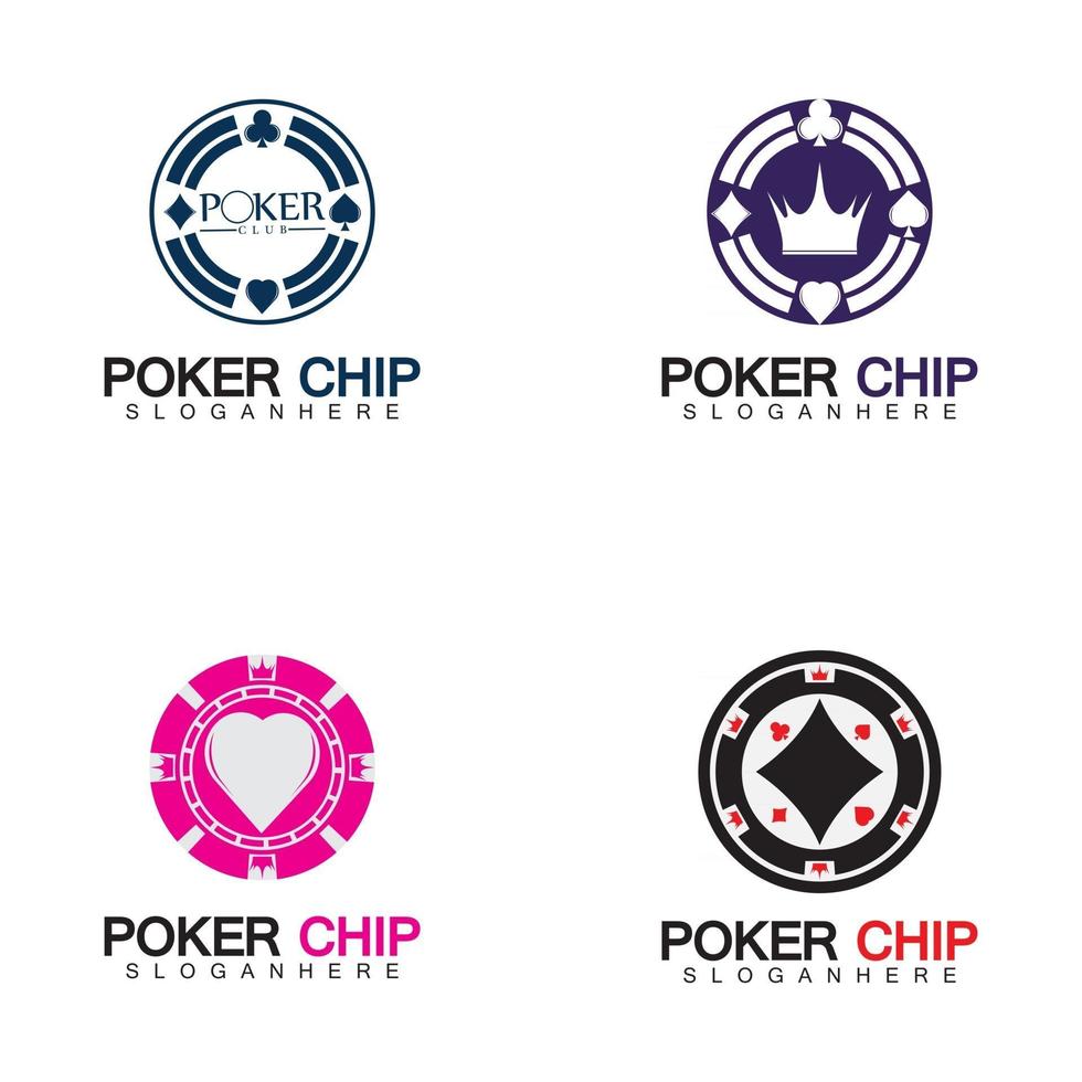 icona del chip del casinò logo dell'icona del vettore del chip del poker