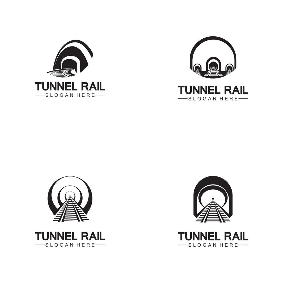 ferrovia con modello di disegno vettoriale icona logo tunnel