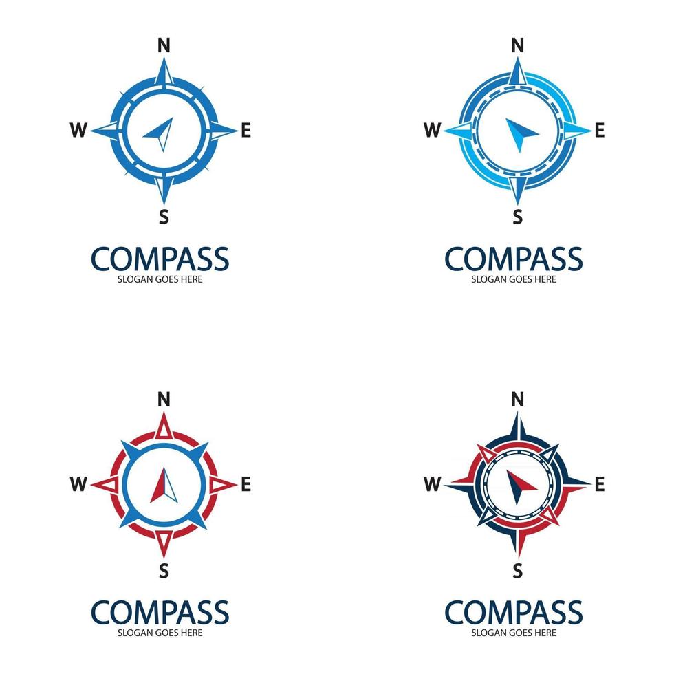 modello di progettazione del logo del concetto di bussola creativa vettore