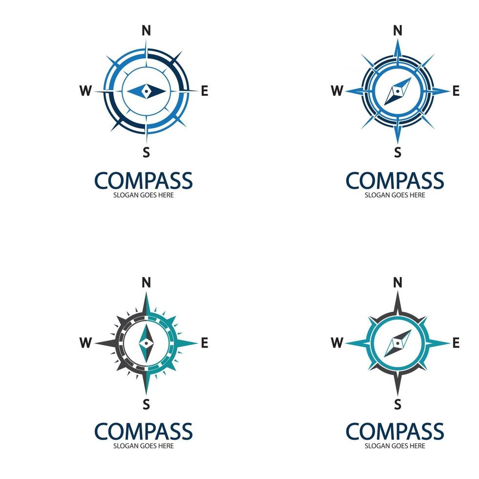 modello di progettazione del logo del concetto di bussola creativa vettore