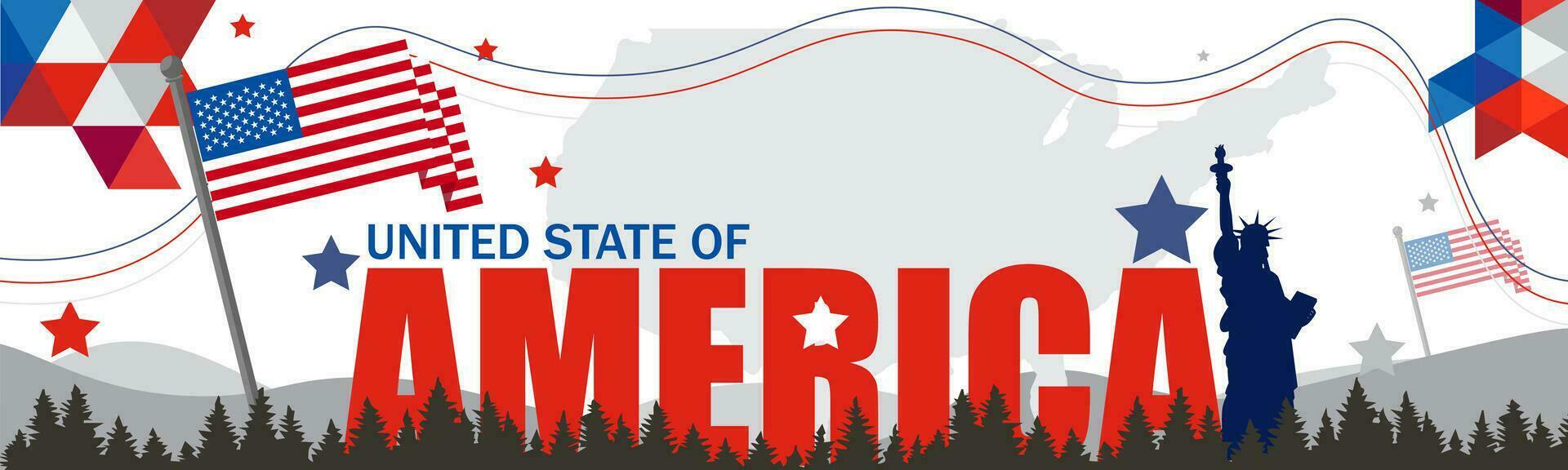 Stati Uniti d'America o unito stati di America indipendenza giorno bandiera per 4 ° di luglio. vettore illustrazione