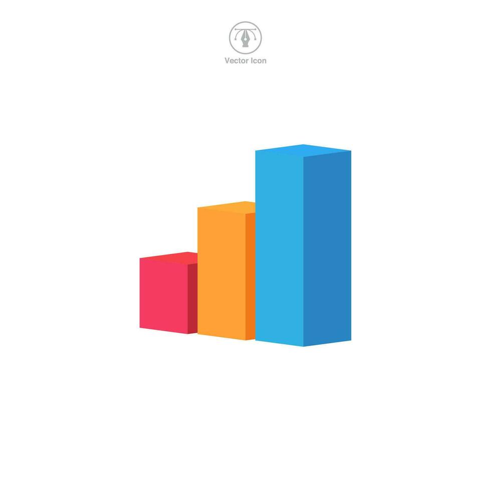 vettore illustrazione di un' bar grafico icona, Incapsulando dati visualizzazione, progresso tracciamento, e statistico analisi. ideale per attività commerciale, finanza, e analitica