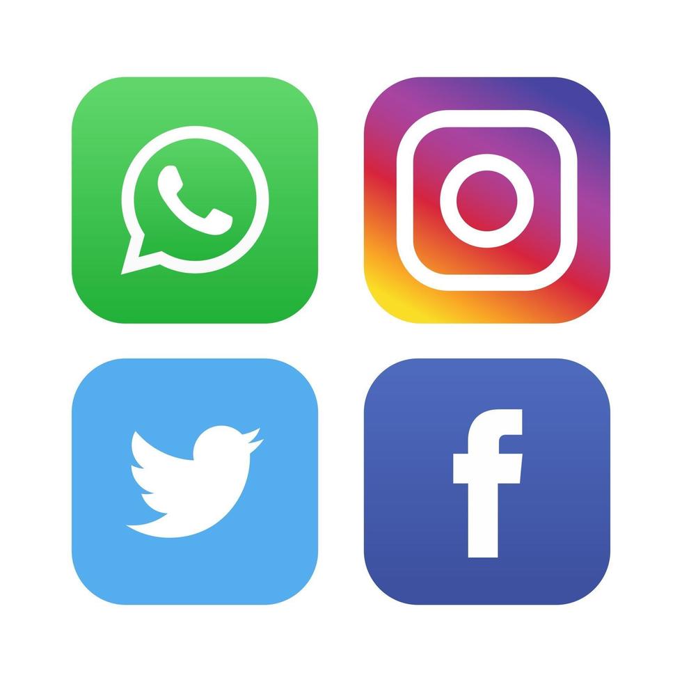 icone dei social media di facebook whatsapp instagram loghi di facebook vettore