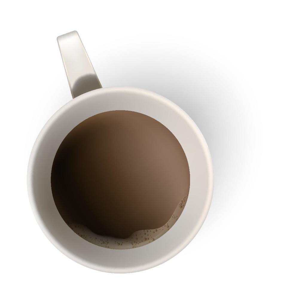 una tazza di caffè con latte vista dall'alto milk vettore