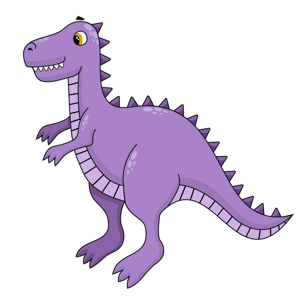 carino bambino dinosauro. luminosa colorato figli di illustrazione nel cartone animato stile. tirannosauro, giganotosauro, allosauro. vettore