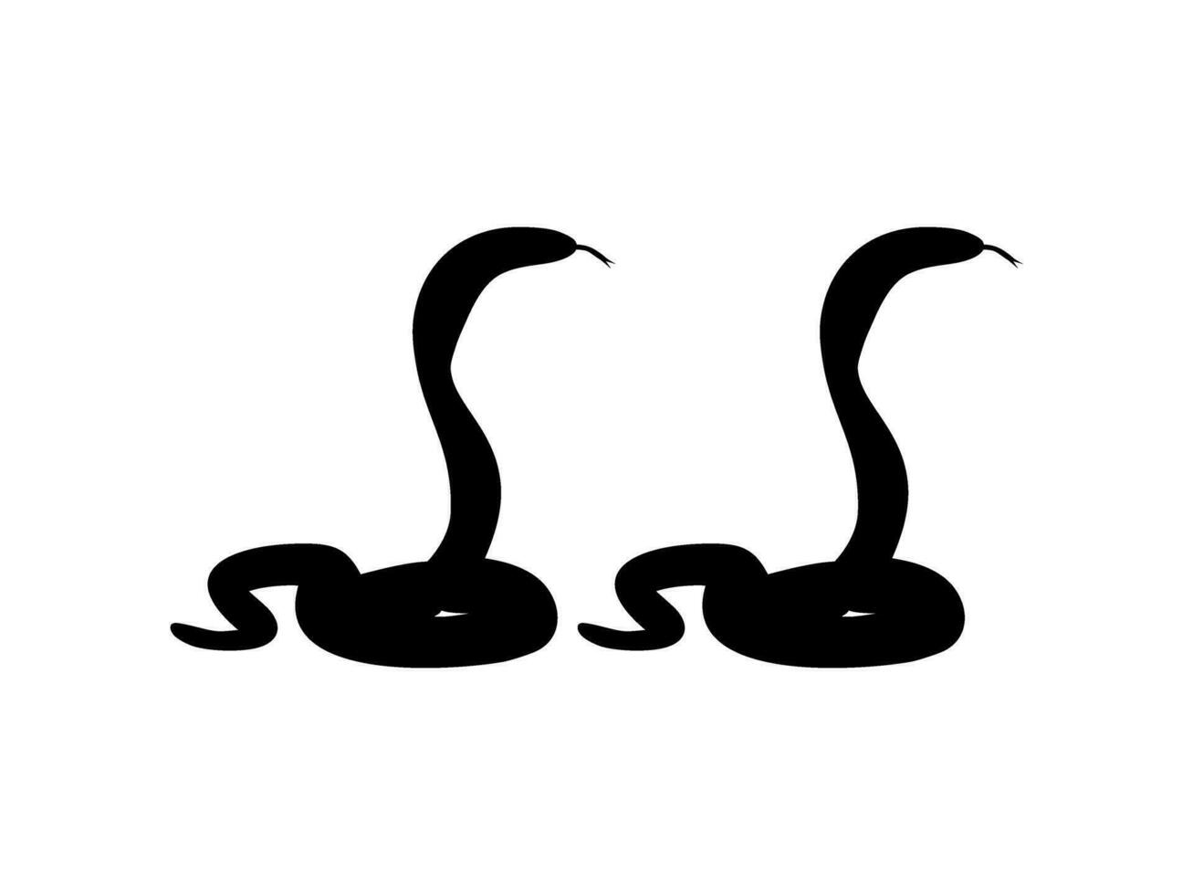 silhouette di il paio di il cobra serpente per logo, pittogramma, sito web o grafico design elemento. vettore illustrazione