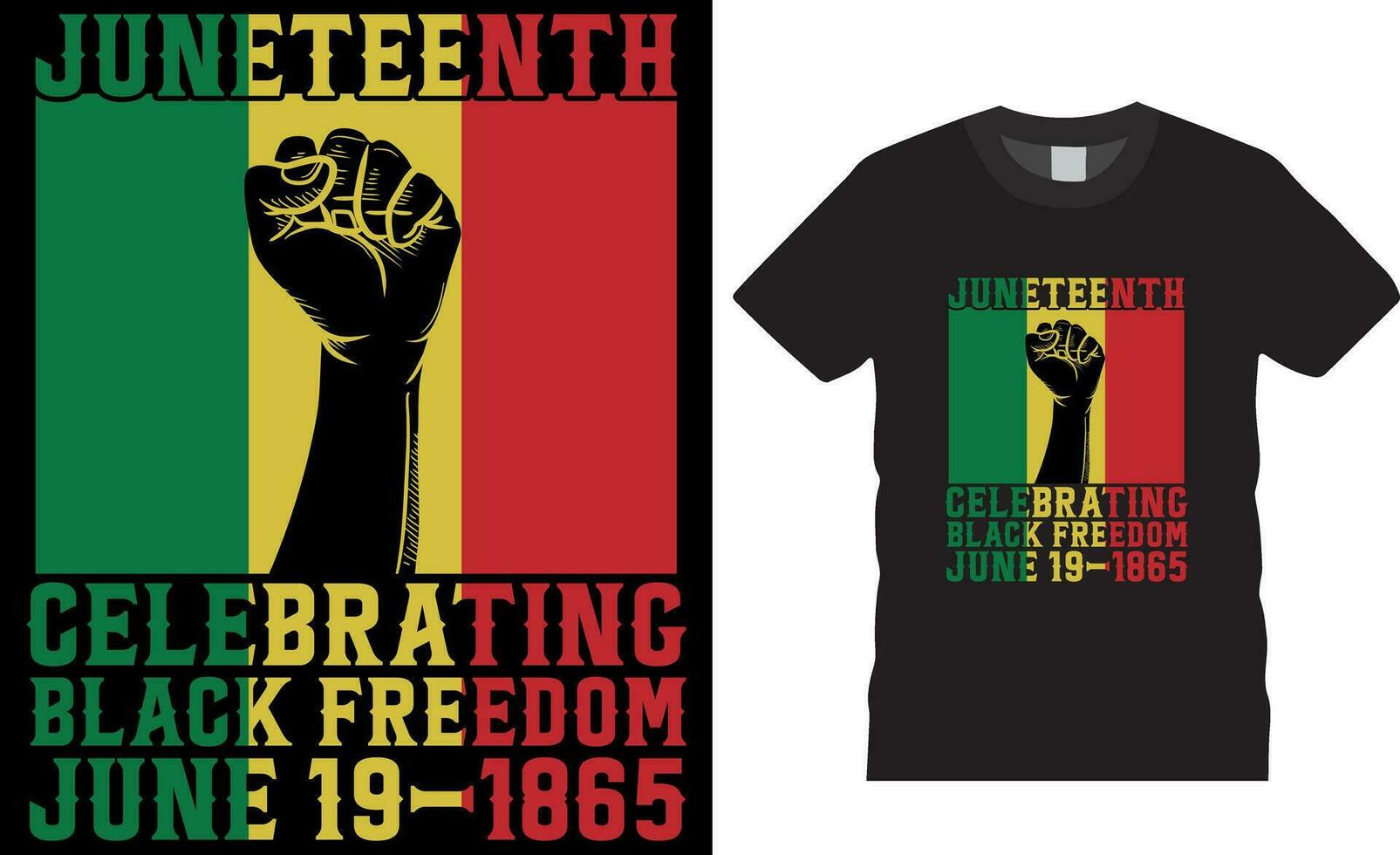 juneteenth festeggiare nero la libertà giugno 19-1865 maglietta design vettore illustrazione.