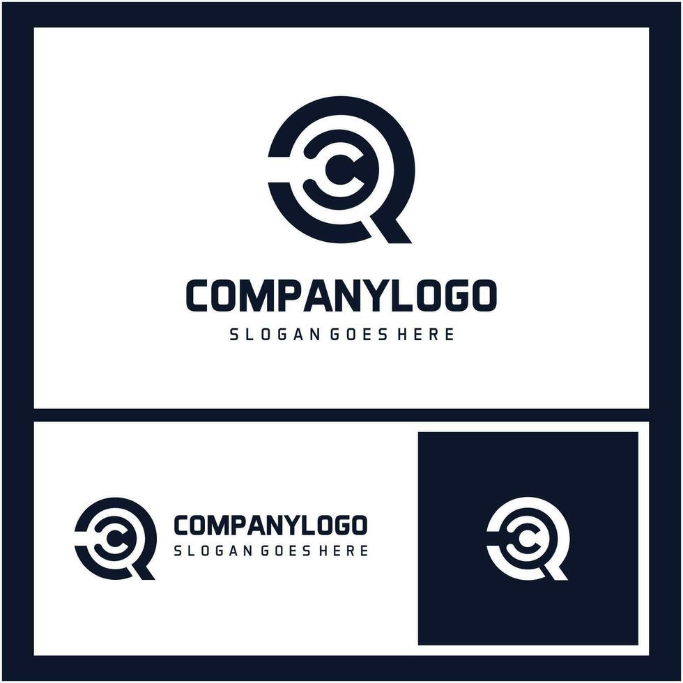 iniziale cq logo vettore icona