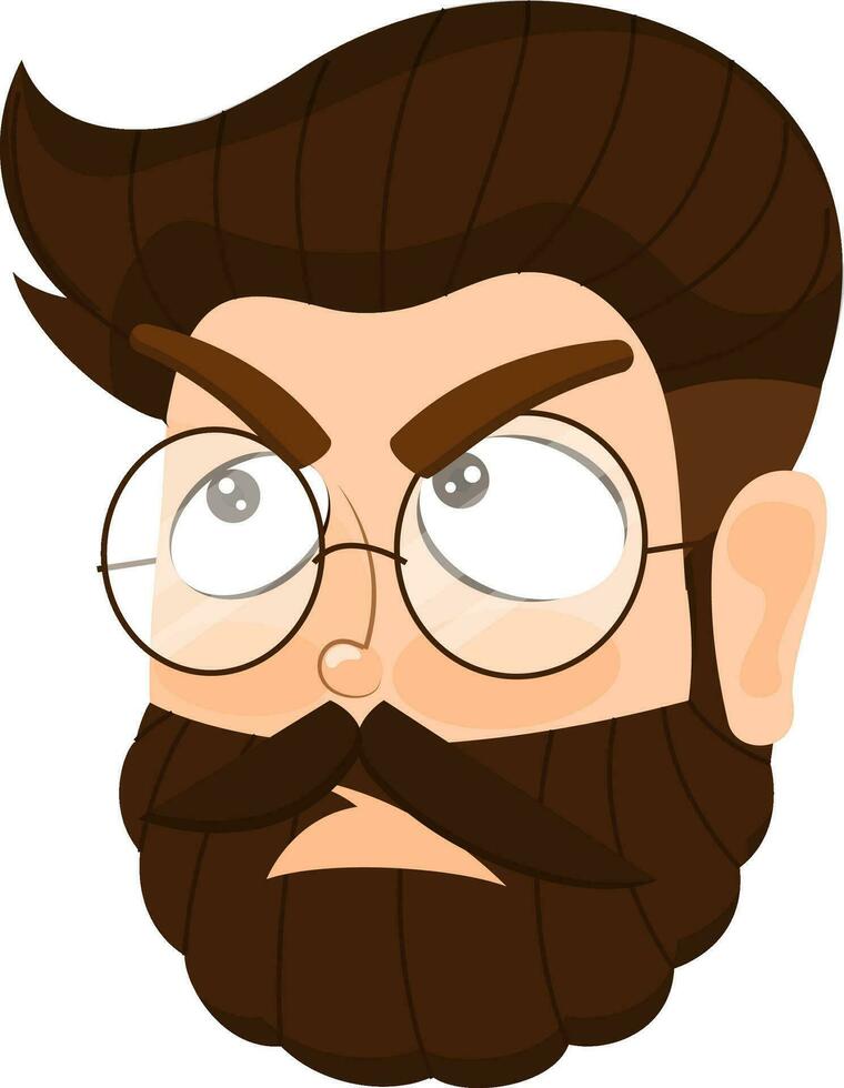 cartone animato personaggio di triste uomo indossare occhiali. vettore