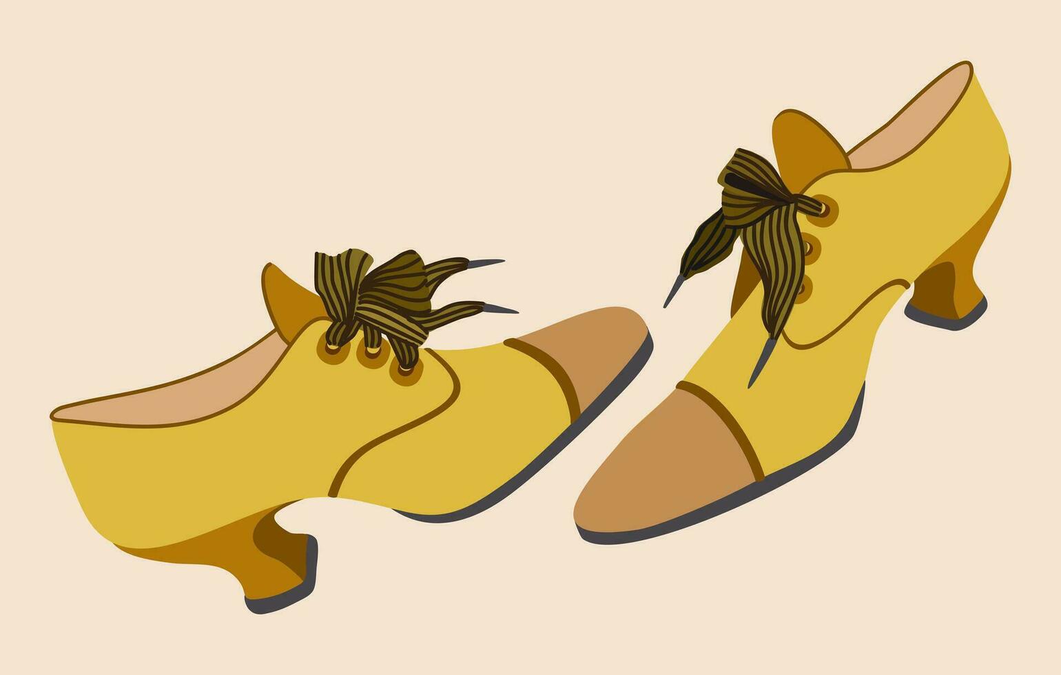 Vintage ▾ scarpe con piccolo elegante tacchi e allacciatura. vettore