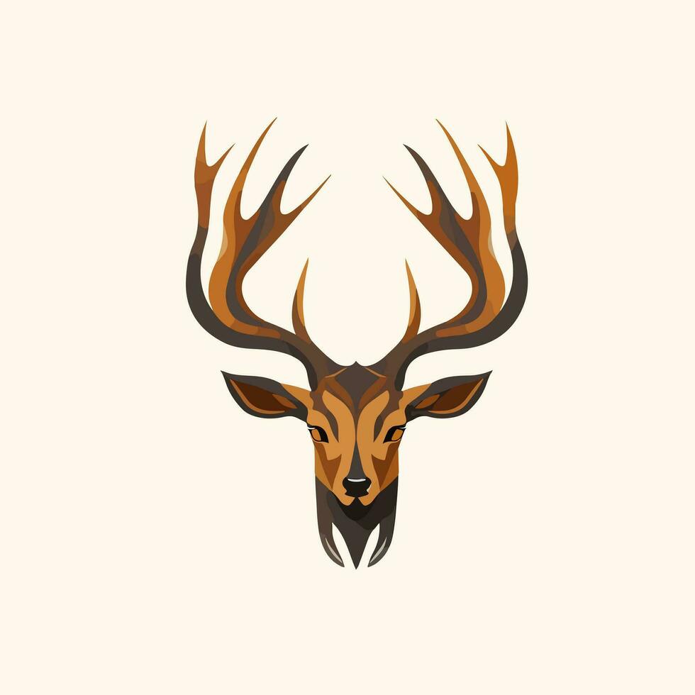 travolgente cervo cacciatore logo design vettore