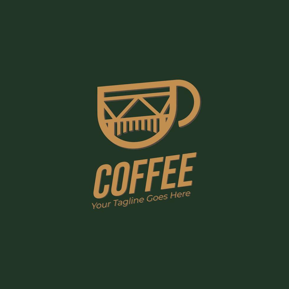 Vintage ▾ caffè tazza logo grafico design vettore