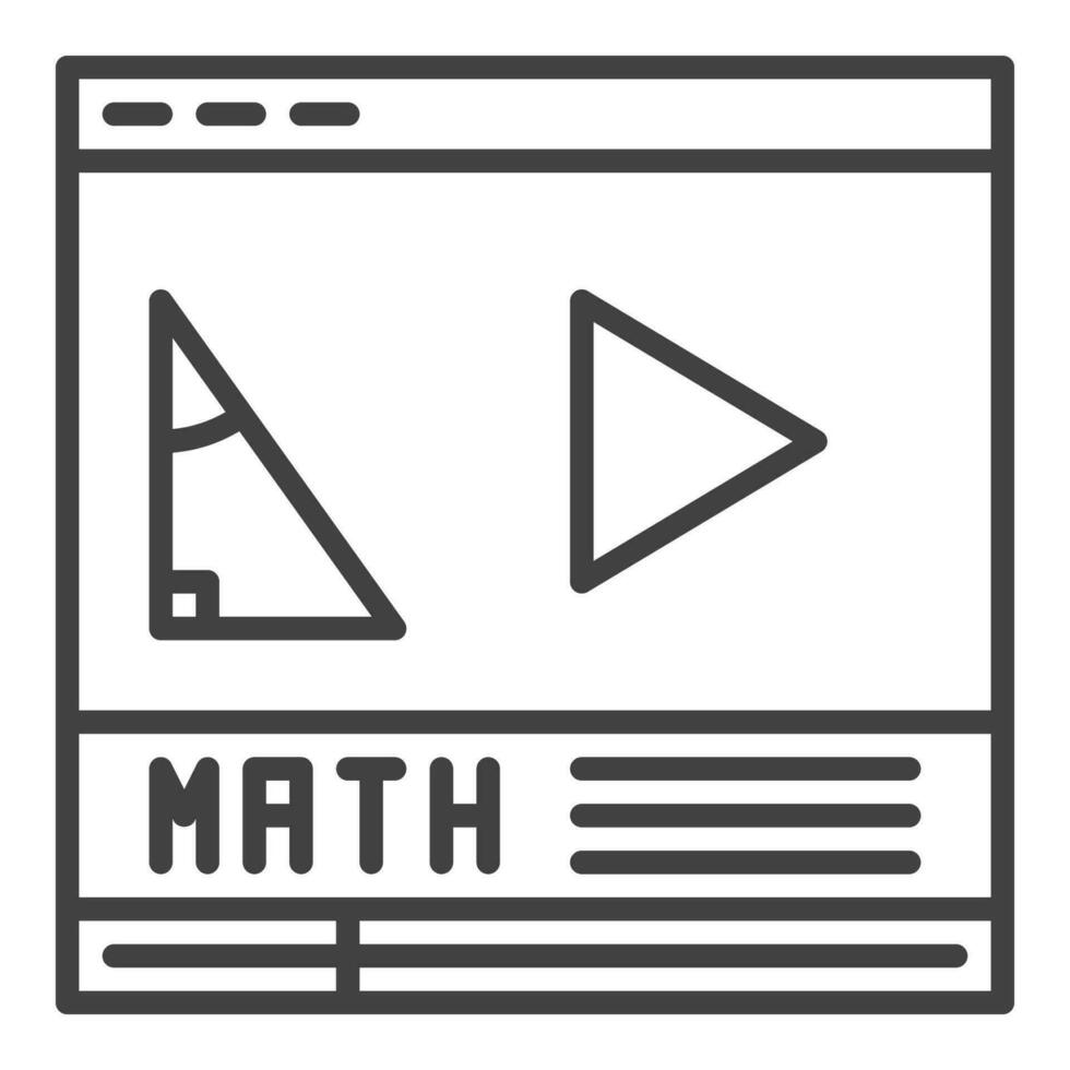 matematica in linea video vettore in linea classe apprendimento concetto linea icona